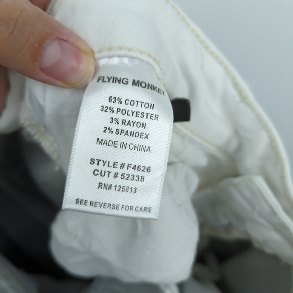 Flying Monkey 2 Tone Grey White Colorblock‎ Size 30 Jeans Women Cropped Raw Hem - Picture 8 of 9